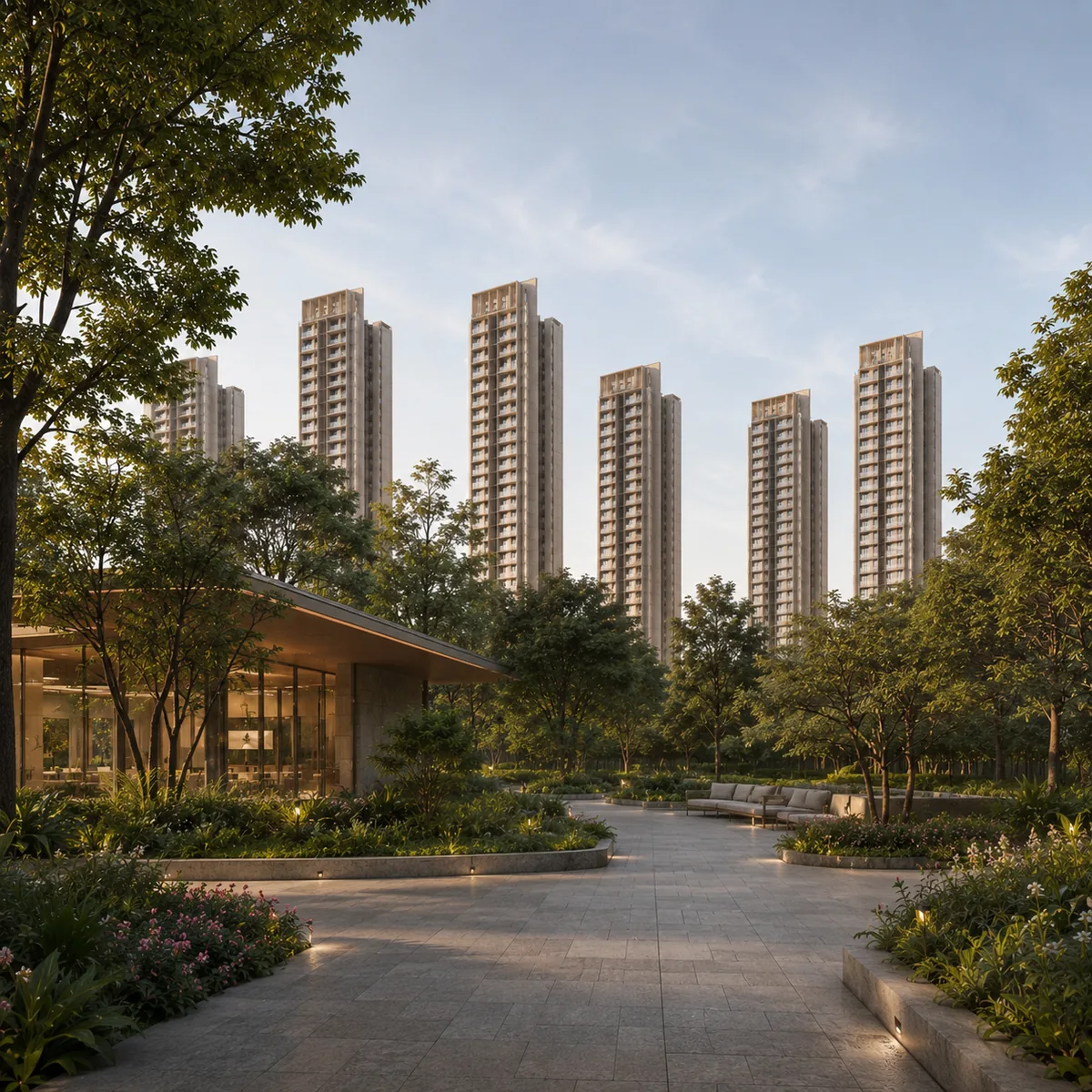 Assetz Nari & Nami indicative vehicle-free central podium with parking taken to basement level and planting worked across the deck Assetz Nari & Nami indicative vehicle-free central podium with parking taken to basement level and planting worked across the deck