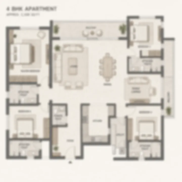 Assetz Nari & Nami 4 BHK apartment floor plan, indicative 2,150 to 2,500 sq ft Assetz Nari & Nami 4 BHK apartment floor plan, indicative 2,150 to 2,500 sq ft